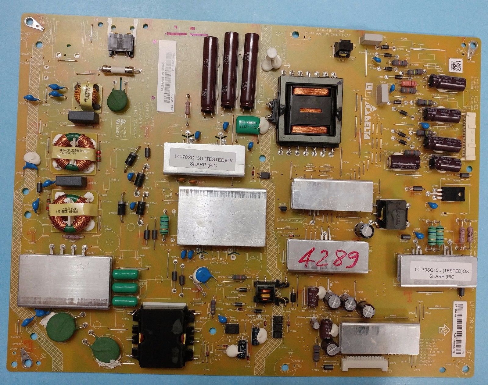 Neu LC-70LE650U SHARP-Netzteil DPS-206EP A RUNTKB131WJQZ